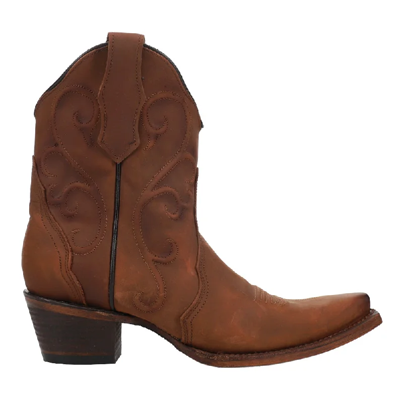 Embroidered Ankle Snip Toe Cowboy Booties