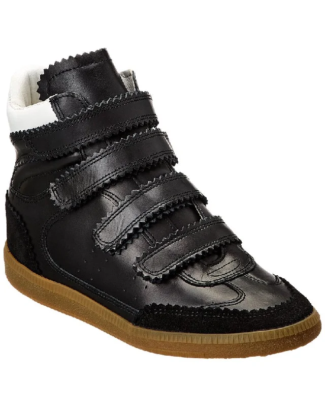 Isabel Marant Bilsy Leather & Suede High-Top Wedge Sneaker