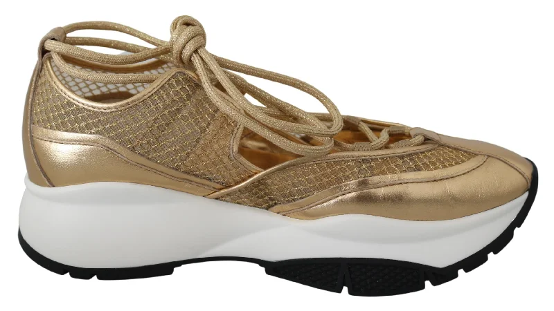 Jimmy Choo en Glamour Mesh Leather Women's Sneakers