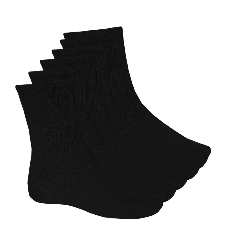 Sock Trends - Women's 6 Pack Crew Socks (TRW29002C6C0C01 BLACK)