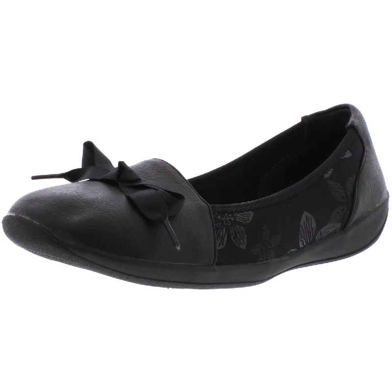 Eazies Womens Daphne Faux LEather Slip On Flats