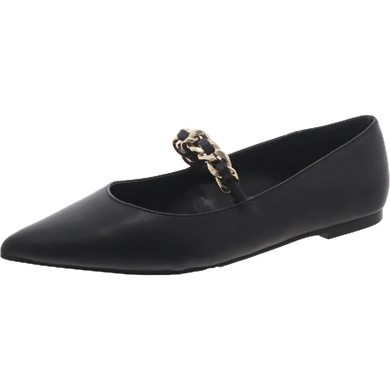 Steven New York Womens Faux Leather Pointed Toe Ballet Flats