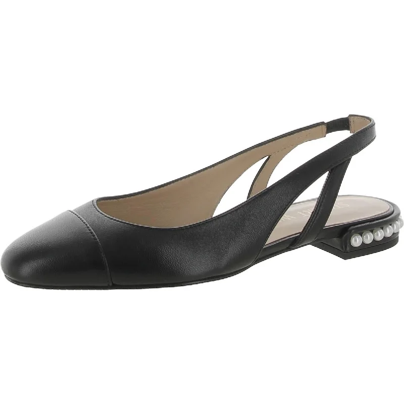 Stuart Weitzman Womens Leather Embellished Slingbacks