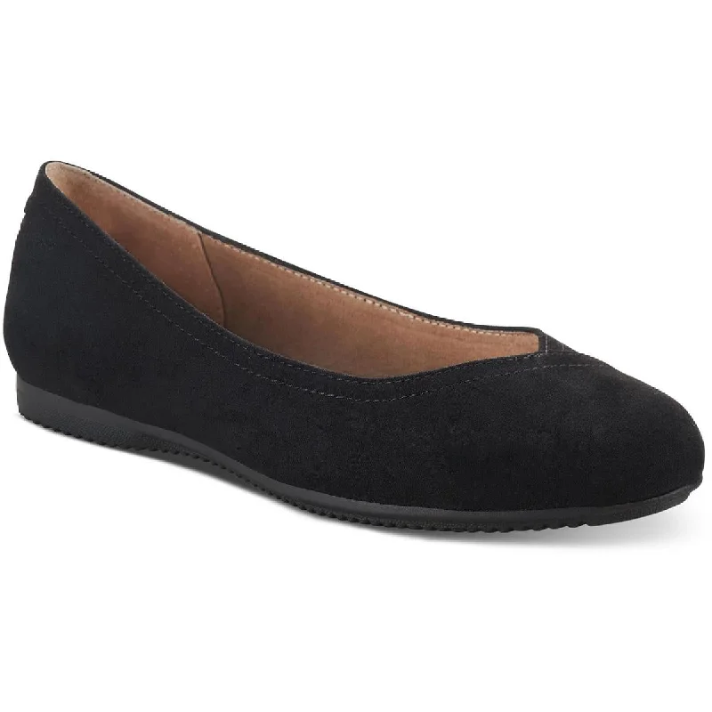 Style & Co. Womens Lydiaa Faux Suede Almond Toe Ballet Flats