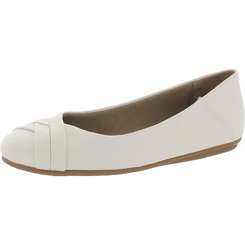 Style & Co. Womens Sennette Faux Leather Slip On Ballet Flats